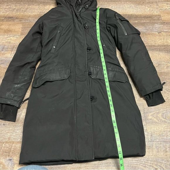 S13 New York Alpine Coat Womens Small Black Duck Down faux fur hood winter coat - Picture 2 of 16